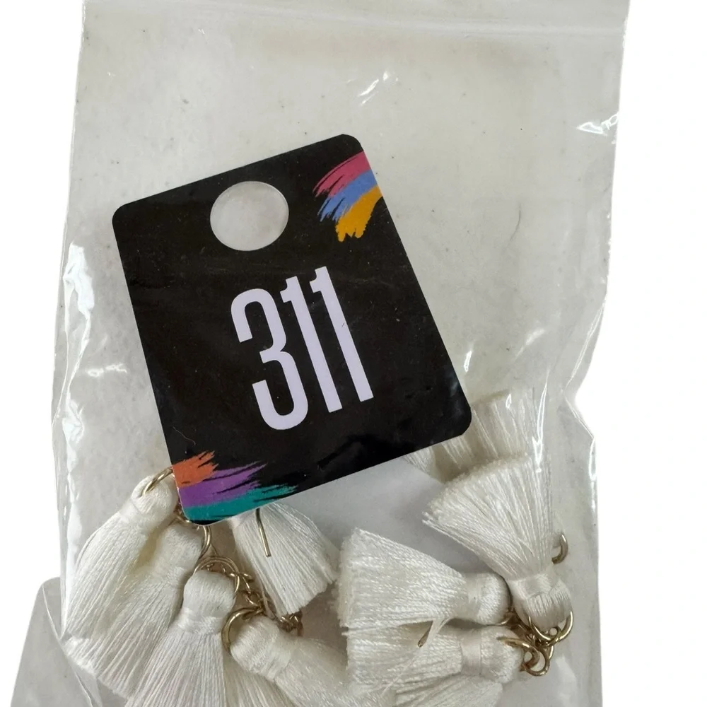 Vintage‎ Elegant Cream Tassel Earrings Boho Eclectic Retro Y2K
